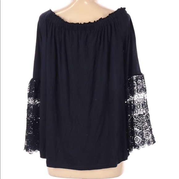 Ann Taylor LOFT large long sleeve black blouse - Picture 2 of 3